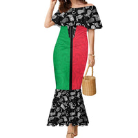 Vanuatu Cowboy Family Matching Mermaid Dress and Hawaiian Shirt Cowboy Symbols Split Stylized LT14 Mom's Dress Green - Polynesian Pride