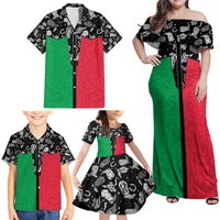 Vanuatu Cowboy Family Matching Off Shoulder Maxi Dress and Hawaiian Shirt Cowboy Symbols Split Stylized LT14 - Polynesian Pride
