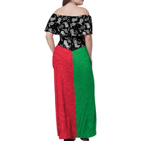 Vanuatu Cowboy Family Matching Off Shoulder Maxi Dress and Hawaiian Shirt Cowboy Symbols Split Stylized LT14 - Polynesian Pride