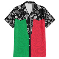 Vanuatu Cowboy Family Matching Off Shoulder Short Dress and Hawaiian Shirt Cowboy Symbols Split Stylized LT14 Dad's Shirt - Short Sleeve Green - Polynesian Pride