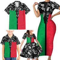 Vanuatu Cowboy Family Matching Short Sleeve Bodycon Dress and Hawaiian Shirt Cowboy Symbols Split Stylized LT14 - Polynesian Pride