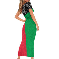 Vanuatu Cowboy Family Matching Short Sleeve Bodycon Dress and Hawaiian Shirt Cowboy Symbols Split Stylized LT14 - Polynesian Pride