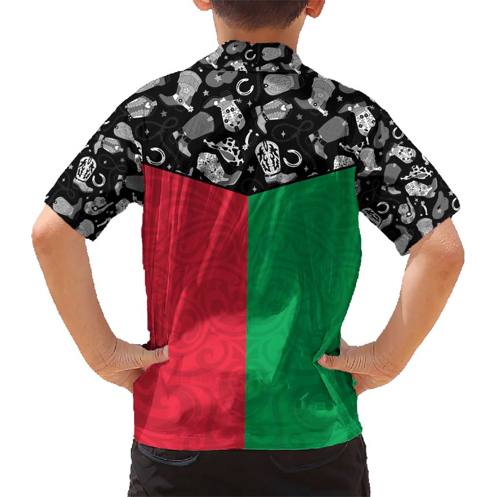 Vanuatu Cowboy Hawaiian Shirt Cowboy Symbols Split Stylized - Polynesian Pride