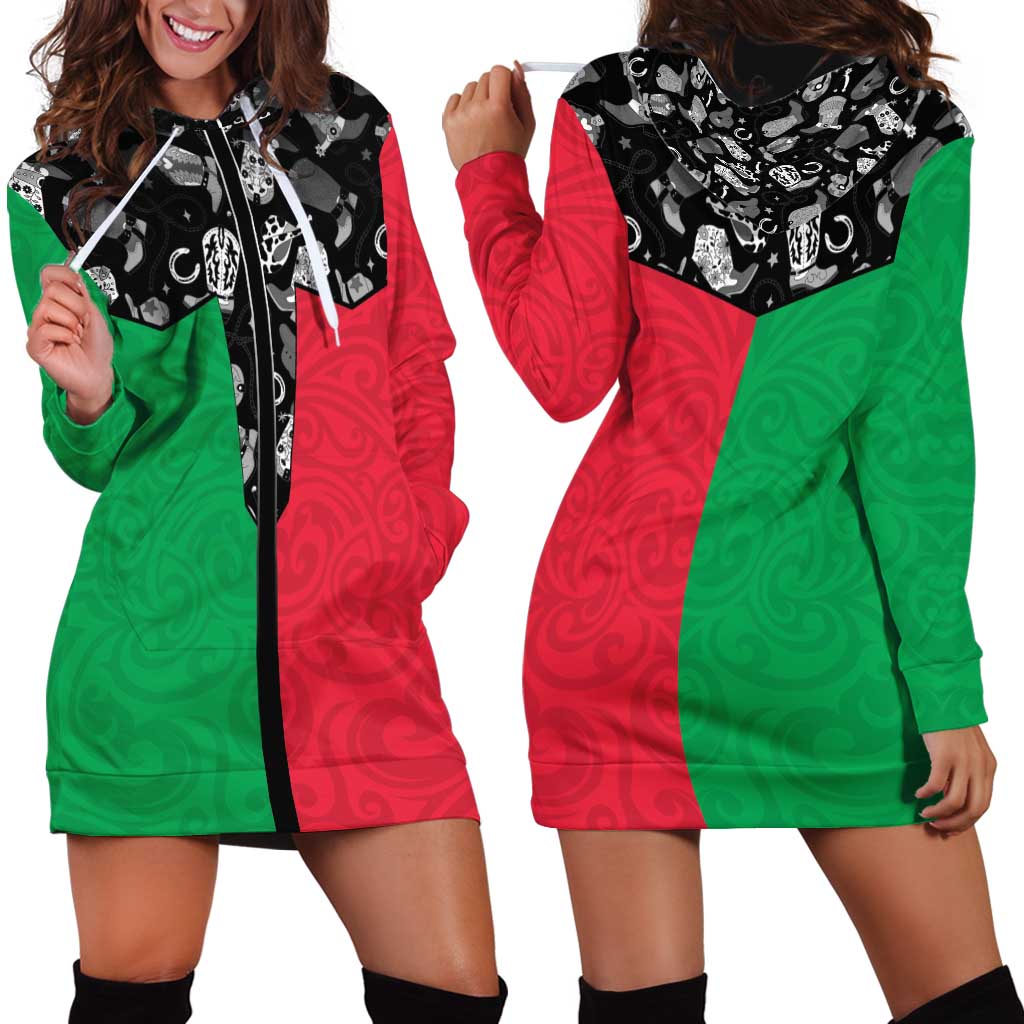Vanuatu Cowboy Hoodie Dress Cowboy Symbols Split Stylized LT14 - Polynesian Pride