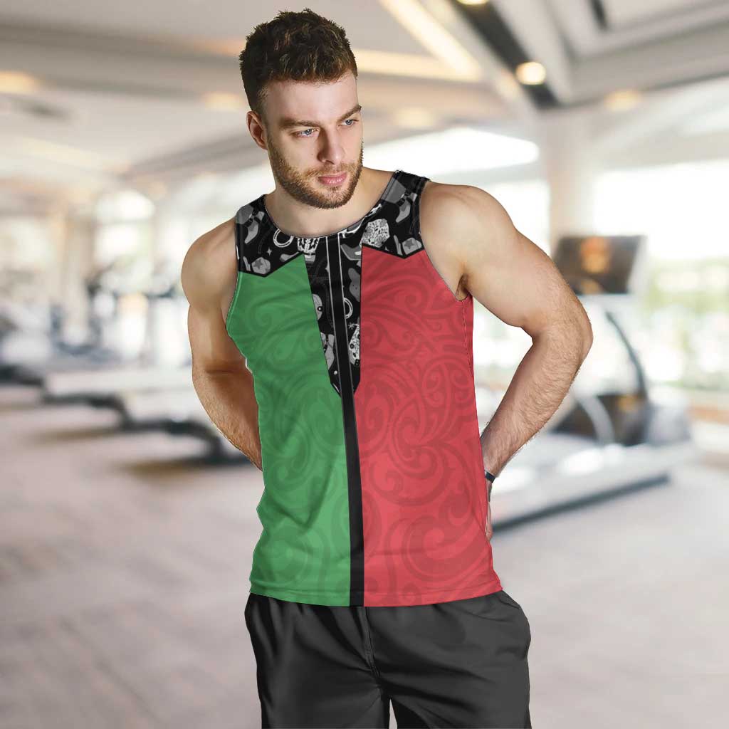 Vanuatu Cowboy Men Tank Top Cowboy Symbols Split Stylized - Polynesian Pride