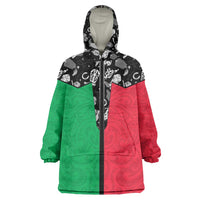 Vanuatu Cowboy Wearable Blanket Hoodie Cowboy Symbols Split Stylized LT14 One Size Green - Polynesian Pride