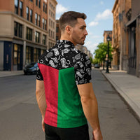 Vanuatu Cowboy Zipper Polo Shirt Cowboy Symbols Split Stylized - Polynesian Pride