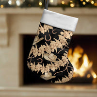 Vanuatu Cowboy Christmas Stocking Seamless Straw Hats Hibiscus - Polynesian Pride