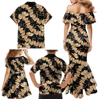 Vanuatu Cowboy Family Matching Mermaid Dress and Hawaiian Shirt Seamless Straw Hats Hibiscus LT14 - Polynesian Pride