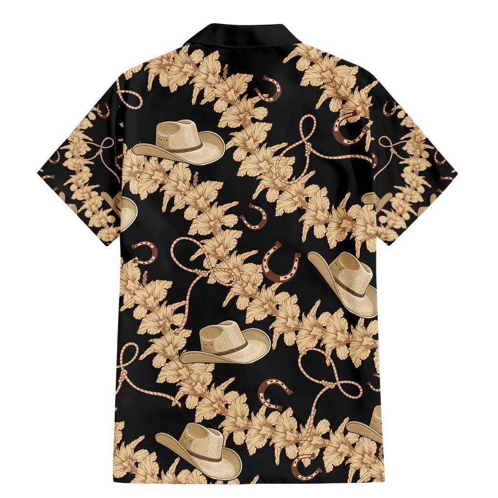 Vanuatu Cowboy Family Matching Mermaid Dress and Hawaiian Shirt Seamless Straw Hats Hibiscus LT14 - Polynesian Pride