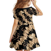 Vanuatu Cowboy Family Matching Off The Shoulder Long Sleeve Dress and Hawaiian Shirt Seamless Straw Hats Hibiscus LT14 - Polynesian Pride