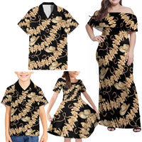 Vanuatu Cowboy Family Matching Off Shoulder Maxi Dress and Hawaiian Shirt Seamless Straw Hats Hibiscus LT14 - Polynesian Pride