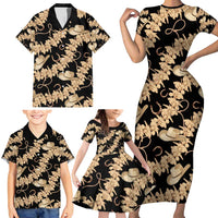Vanuatu Cowboy Family Matching Short Sleeve Bodycon Dress and Hawaiian Shirt Seamless Straw Hats Hibiscus LT14 - Polynesian Pride