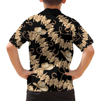 Vanuatu Cowboy Kid Hawaiian Shirt Seamless Straw Hats Hibiscus LT14 - Polynesian Pride