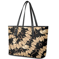Vanuatu Cowboy Leather Tote Bag Seamless Straw Hats Hibiscus LT14 - Polynesian Pride