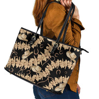 Vanuatu Cowboy Leather Tote Bag Seamless Straw Hats Hibiscus LT14 - Polynesian Pride