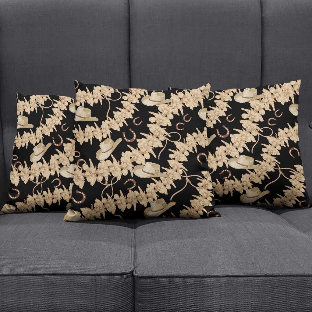 Vanuatu Cowboy Pillow Cover Seamless Straw Hats Hibiscus LT14 - Polynesian Pride