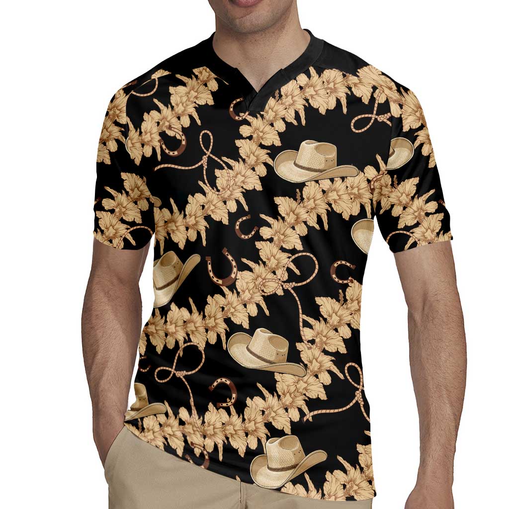 Vanuatu Cowboy Rugby Jersey Seamless Straw Hats Hibiscus LT14 - Polynesian Pride