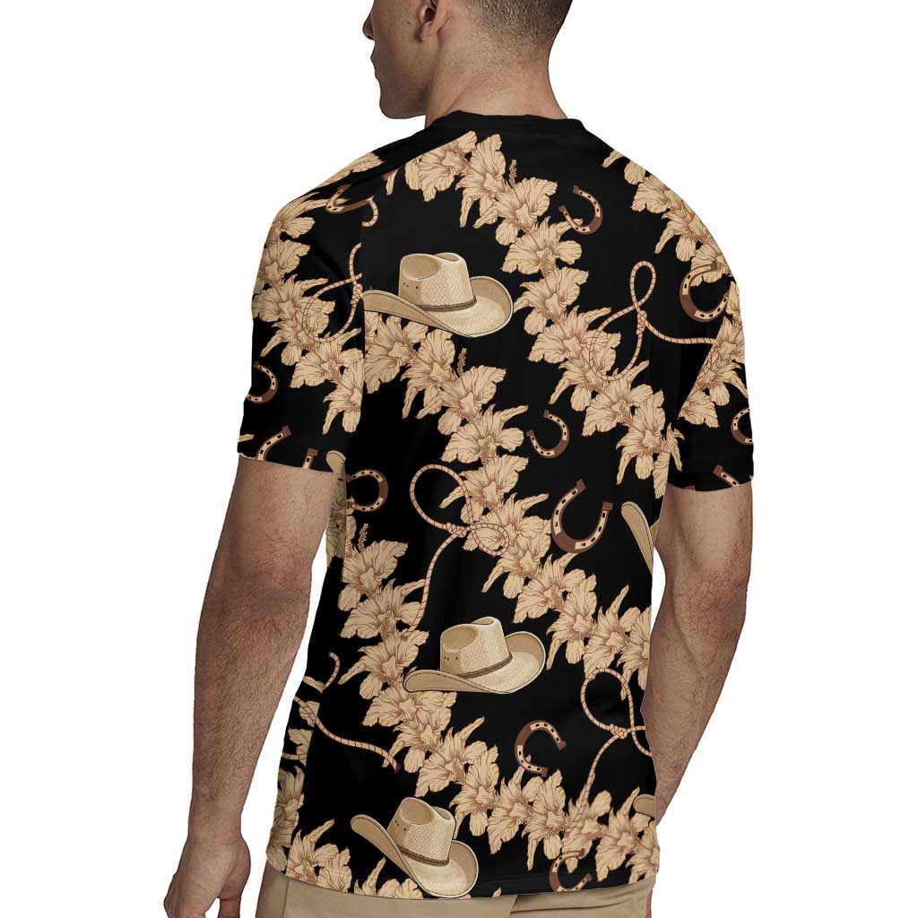 Vanuatu Cowboy Rugby Jersey Seamless Straw Hats Hibiscus LT14 - Polynesian Pride