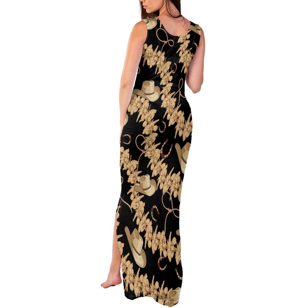 Vanuatu Cowboy Tank Maxi Dress Seamless Straw Hats Hibiscus - Polynesian Pride
