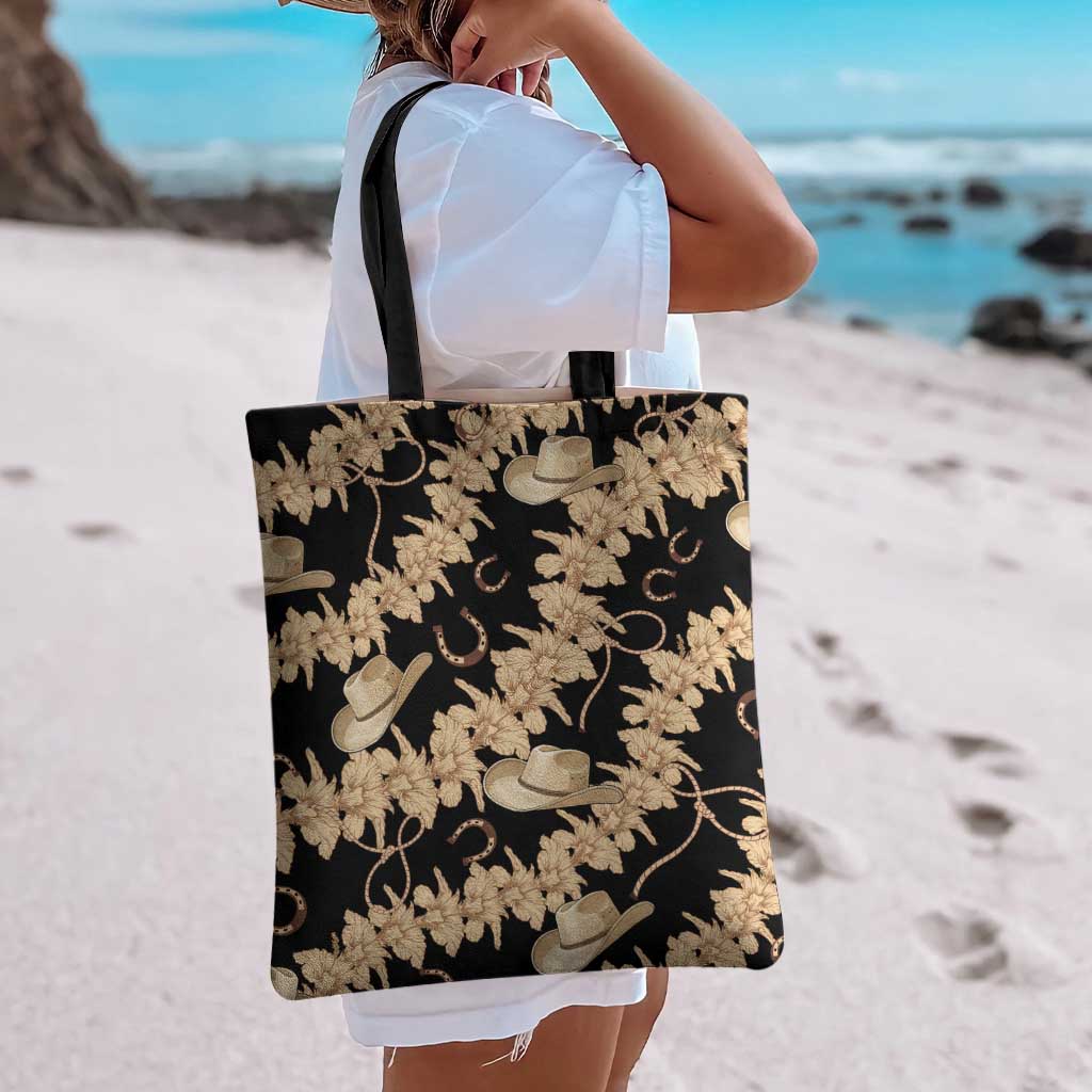 Vanuatu Cowboy Tote Bag Seamless Straw Hats Hibiscus - Polynesian Pride