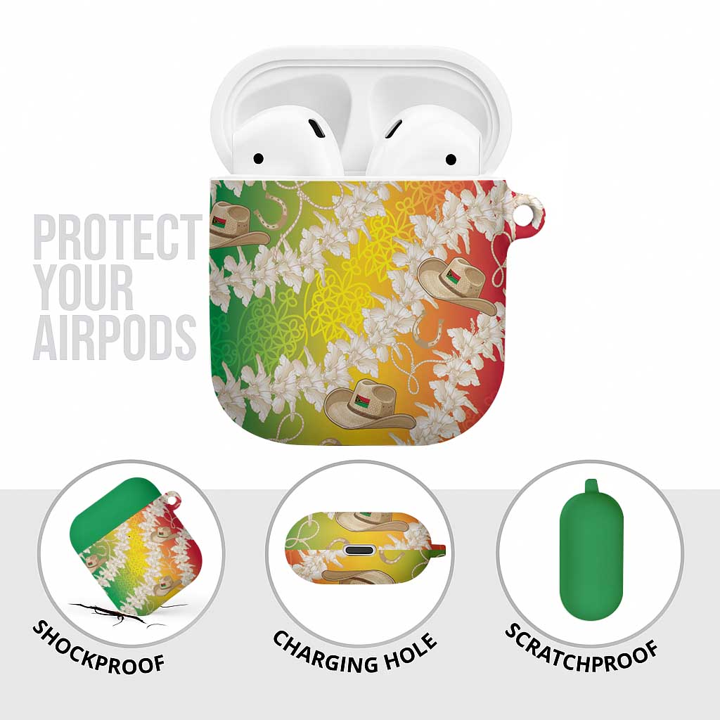 Vanuatu Cowboy AirPods Case Straw Hats Hibiscus With Sand Drawing LT14 - Polynesian Pride
