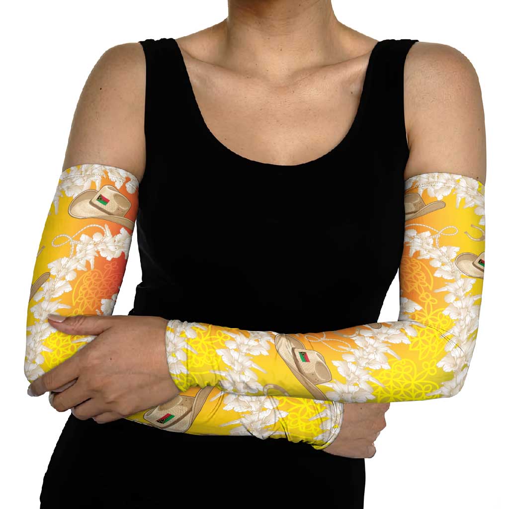 Vanuatu Cowboy Arm Sleeves Straw Hats Hibiscus With Sand Drawing LT14 - Polynesian Pride