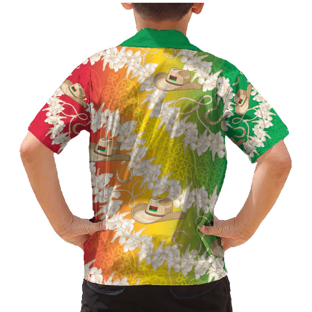 Vanuatu Cowboy Family Matching Mermaid Dress and Hawaiian Shirt Straw Hats Hibiscus With Sand Drawing LT14 - Polynesian Pride