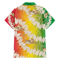 Vanuatu Cowboy Family Matching Off The Shoulder Long Sleeve Dress and Hawaiian Shirt Straw Hats Hibiscus With Sand Drawing LT14 - Polynesian Pride