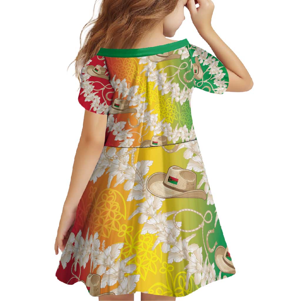 Vanuatu Cowboy Family Matching Off Shoulder Maxi Dress and Hawaiian Shirt Straw Hats Hibiscus With Sand Drawing LT14 - Polynesian Pride