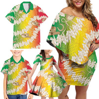 Vanuatu Cowboy Family Matching Off Shoulder Short Dress and Hawaiian Shirt Straw Hats Hibiscus With Sand Drawing LT14 - Polynesian Pride