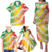Vanuatu Cowboy Family Matching Puletasi and Hawaiian Shirt Straw Hats Hibiscus With Sand Drawing LT14 - Polynesian Pride