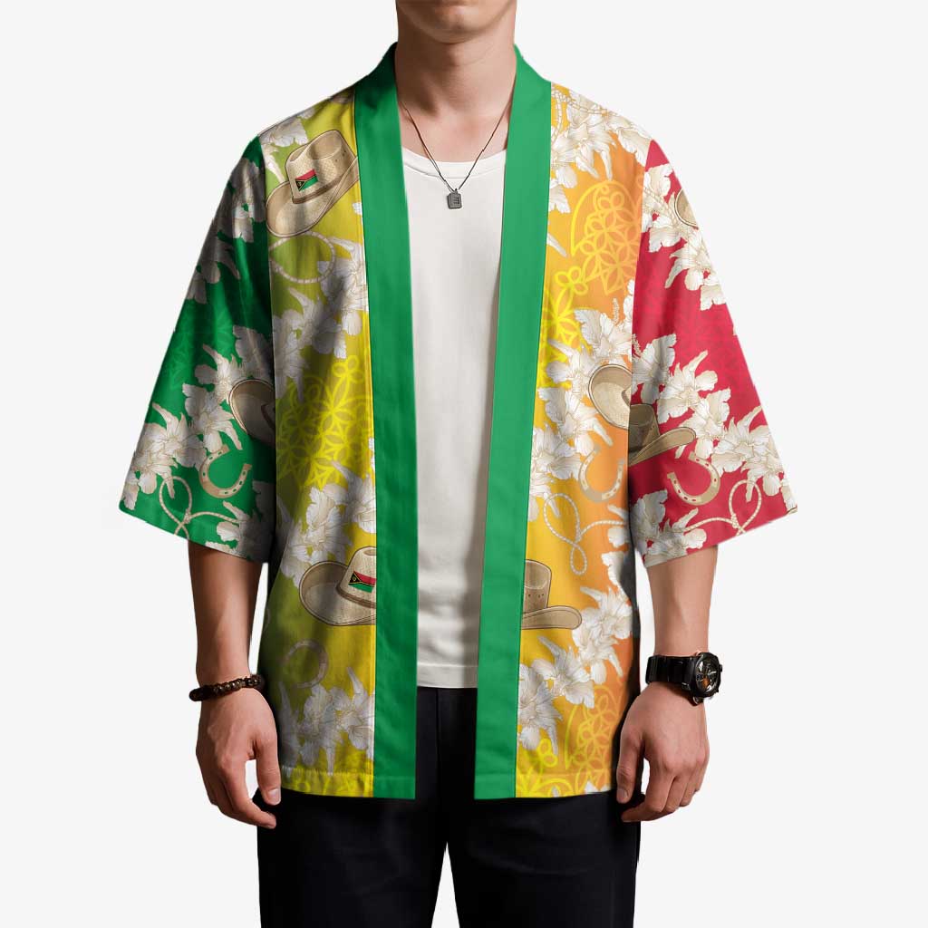Vanuatu Cowboy Kimono Straw Hats Hibiscus With Sand Drawing - Polynesian Pride