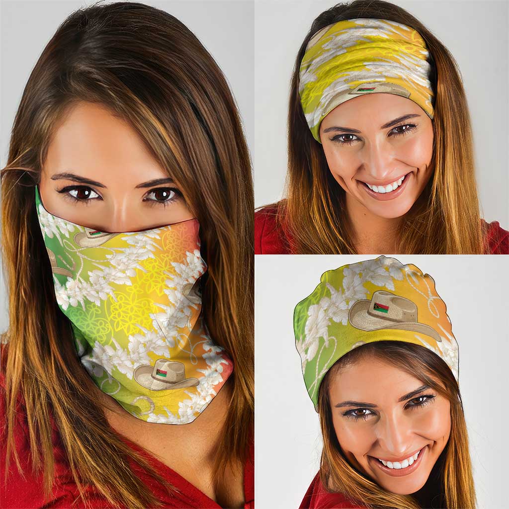 Vanuatu Cowboy Neck Gaiter Straw Hats Hibiscus With Sand Drawing - Polynesian Pride