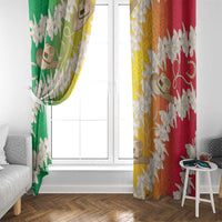 Vanuatu Cowboy Window Curtain Straw Hats Hibiscus With Sand Drawing LT14 - Polynesian Pride