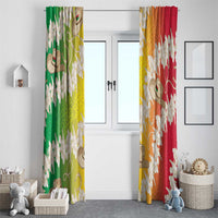 Vanuatu Cowboy Window Curtain Straw Hats Hibiscus With Sand Drawing LT14 - Polynesian Pride