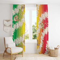 Vanuatu Cowboy Window Curtain Straw Hats Hibiscus With Sand Drawing LT14 - Polynesian Pride