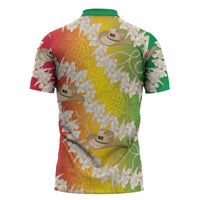 Vanuatu Cowboy Zipper Polo Shirt Straw Hats Hibiscus With Sand Drawing LT14 - Polynesian Pride