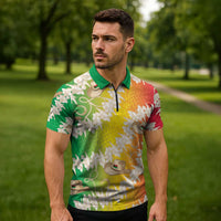 Vanuatu Cowboy Zipper Polo Shirt Straw Hats Hibiscus With Sand Drawing LT14 - Polynesian Pride