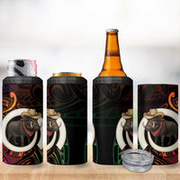 Vanuatu Boar Cowboy 4 in 1 Can Cooler Tumbler Tusk Gradient Polynesian Pattern LT14 - Polynesian Pride