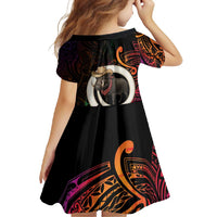 Vanuatu Boar Cowboy Family Matching Long Sleeve Bodycon Dress and Hawaiian Shirt Tusk Gradient Polynesian Pattern LT14 - Polynesian Pride