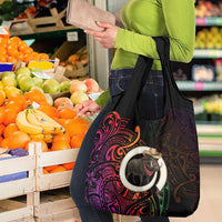 Vanuatu Boar Cowboy Grocery Bag Tusk Gradient Polynesian Pattern - Polynesian Pride