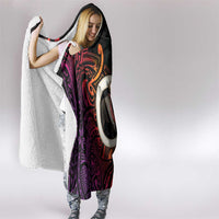 Vanuatu Boar Cowboy Hooded Blanket Tusk Gradient Polynesian Pattern - Polynesian Pride