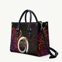 Vanuatu Boar Cowboy Leather Bag Tusk Gradient Polynesian Pattern - Polynesian Pride