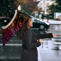 Vanuatu Boar Cowboy Umbrella Tusk Gradient Polynesian Pattern - Polynesian Pride