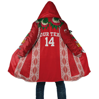Mate Ma'a Tonga Rugby Custom Cloak Tongan Kahoa Lei Ngatu Pattern Red LT14 - Unisex / XS / Red