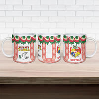 Mate Ma'a Tonga Rugby Custom Ceramic Mug Tongan Kahoa Lei Ngatu Pattern White LT14 - Polynesian Pride