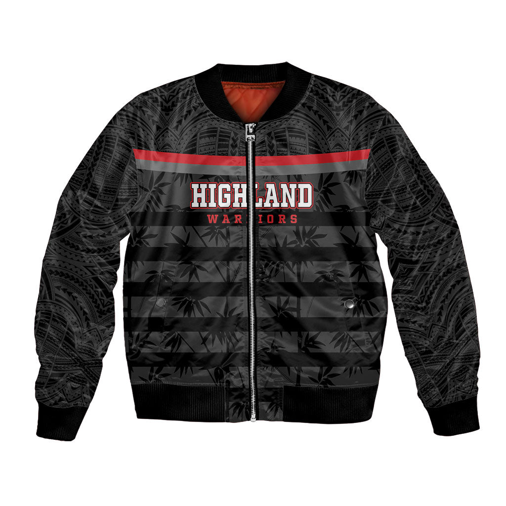 Fiji Naitasiri Rugby Custom Bomber Jacket Go Highland Warriors LT14 Unisex Black - Polynesian Pride
