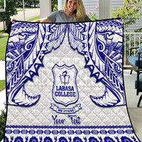 Personalised Fiji Labasa College Quilt Fijian Tapa Pattern LT14 White - Polynesian Pride