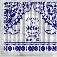 Personalised Fiji Labasa College Shower Curtain Fijian Tapa Pattern LT14 - Polynesian Pride